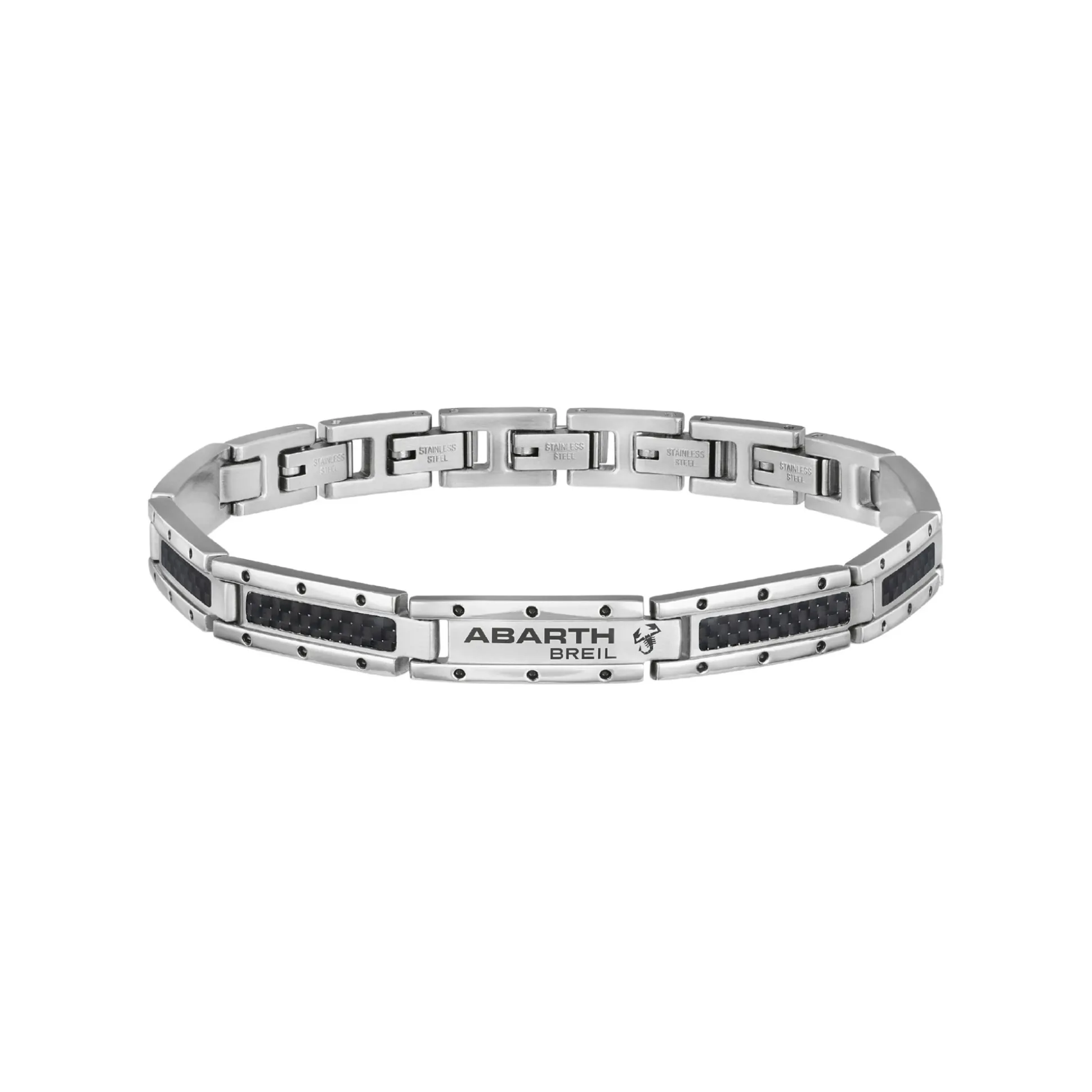 ABARTH-STEEL BRACELET WITH CARBON FIBER INSERTS