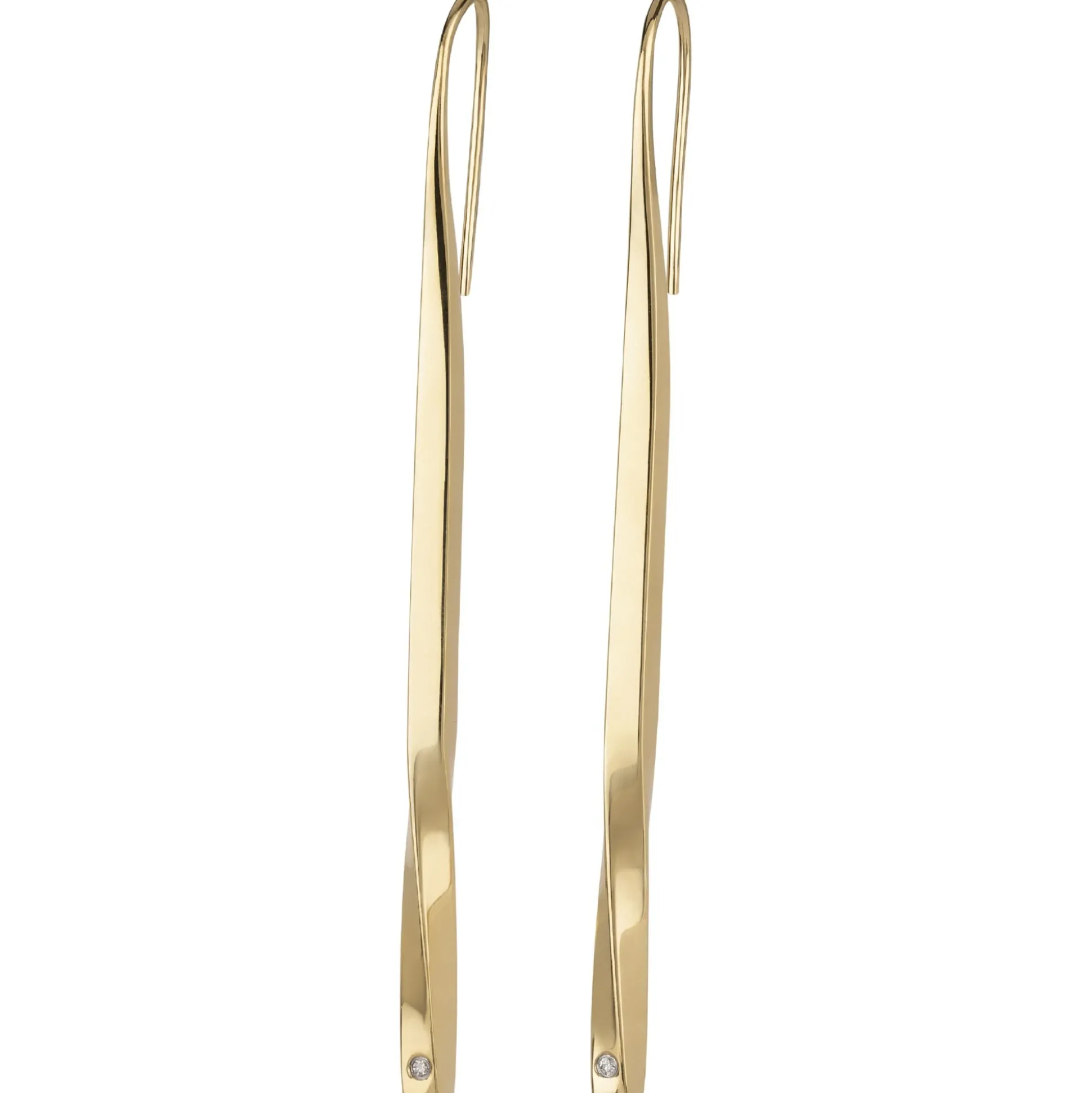 B ESSENTIAL-IP GOLD STEEL EARRINGS WITH NATURAL DIAMOND