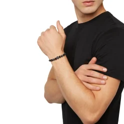 B FENCE-IP GUN STEEL BRACELET WITH TIGER EYE STONE