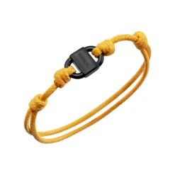 B LOCK-BLACK COLORED STEEL BRACELET WITH COTTON CORD