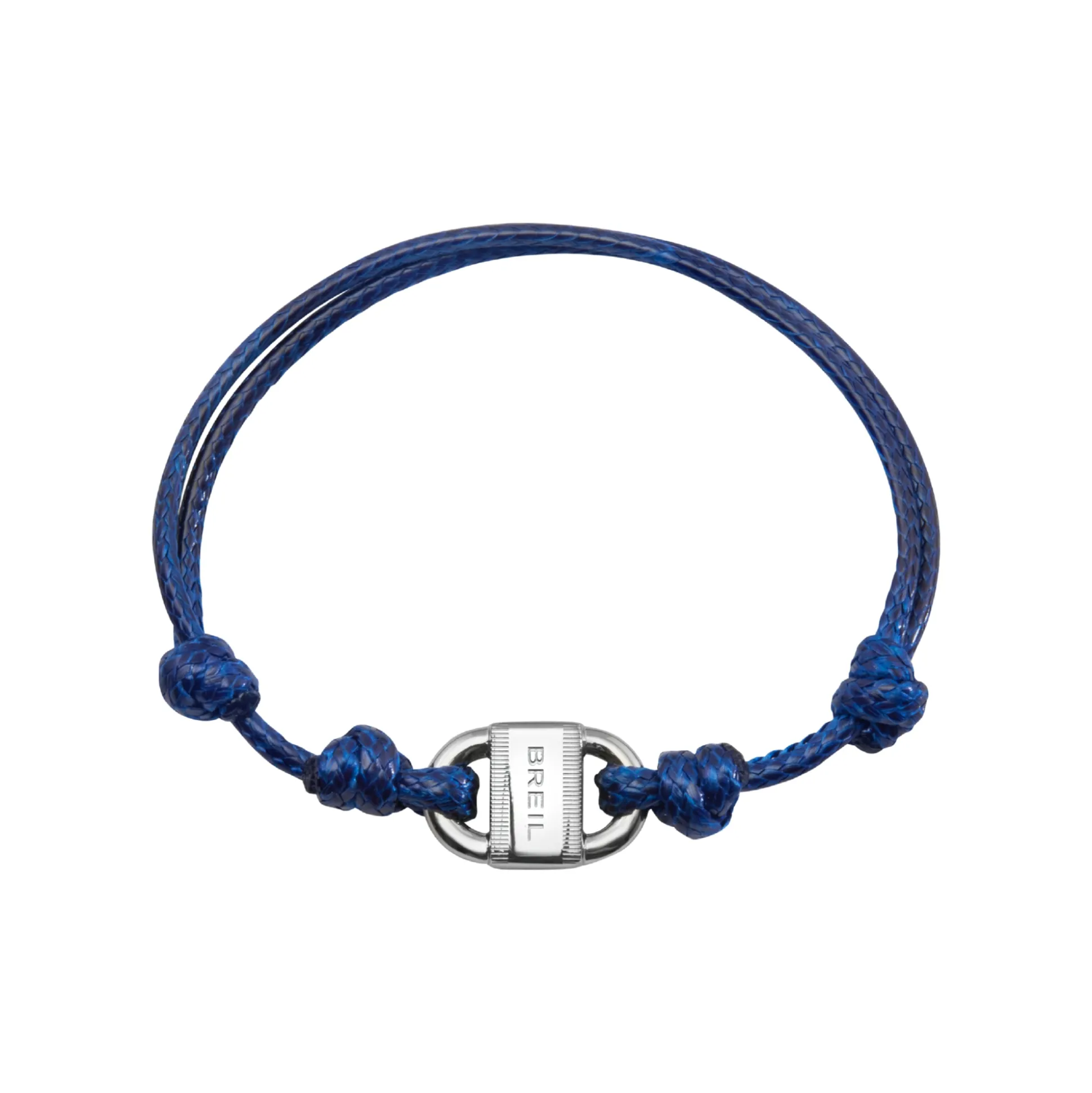 B LOCK-STAINLESS STEEL BRACELET WITH COTTON CORD
