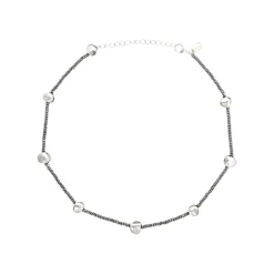 B ROCKS-NECKLACE IN HEMATITE AND STEEL