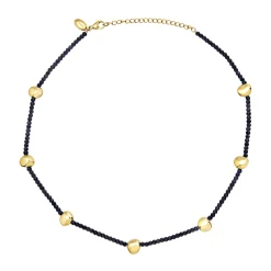 B ROCKS-SANDSTONE AND GOLD-COLORED STEEL NECKLACE