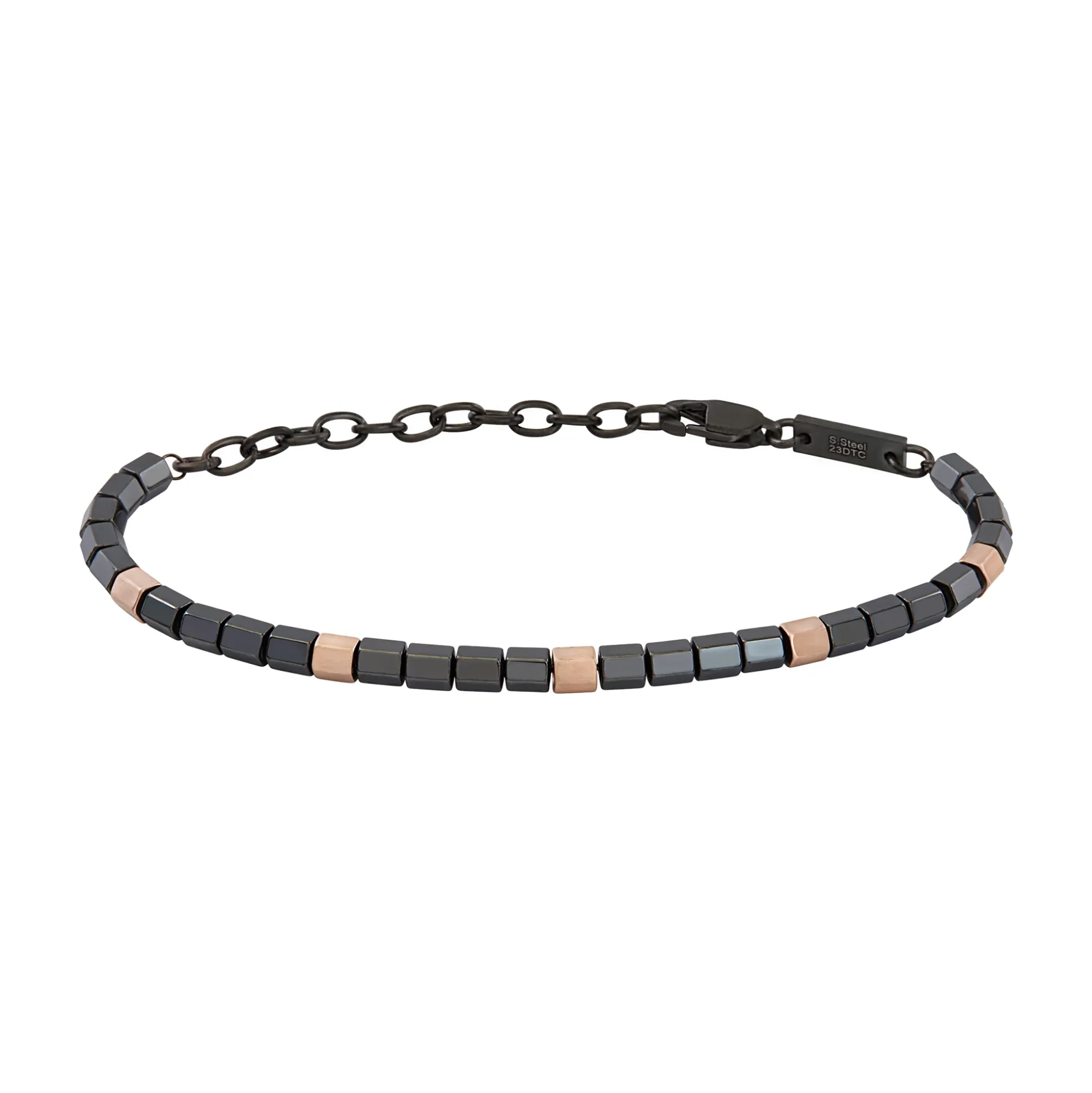 B ROCKS-STEEL AND AVENTURINE NECKLACE
