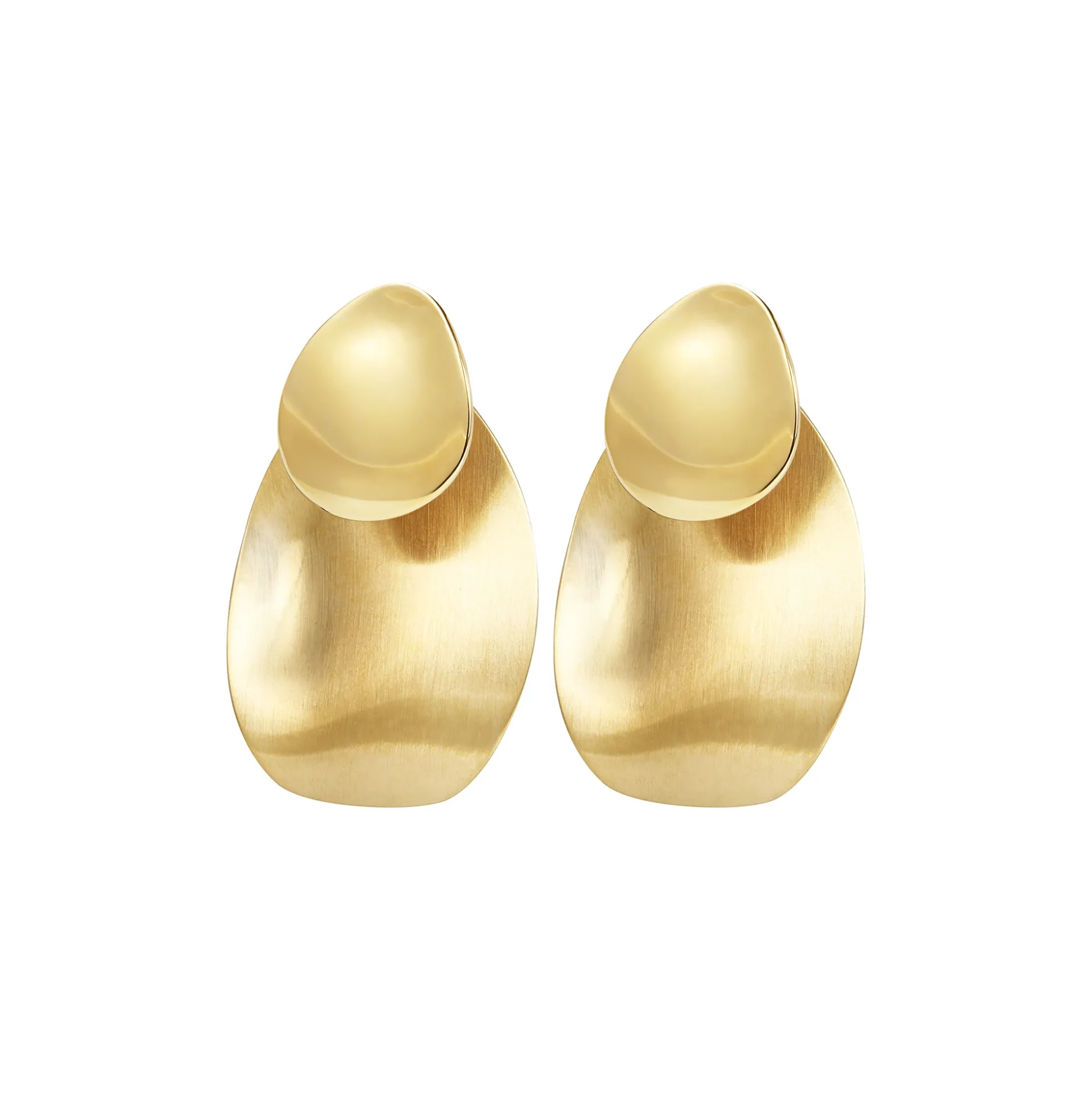 B WHISPER-IP GOLD STEEL EARRINGS