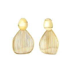 B WHISPER-STAINLESS STEEL EARRINGS - GOLD COLORED