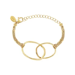 B WIRED-IP GOLD STEEL BRACELET