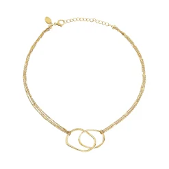 B WIRED-IP GOLD STEEL NECKLACE