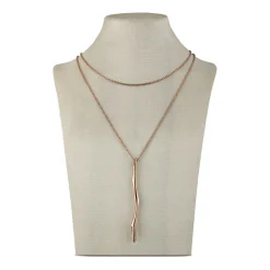 B WITCH-POISHED IP ROSE GOLD LONG PENDANT