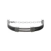 B.C.6-LEATHER BRACELET WITH CARBON FIBER AND STEEL INSERTS