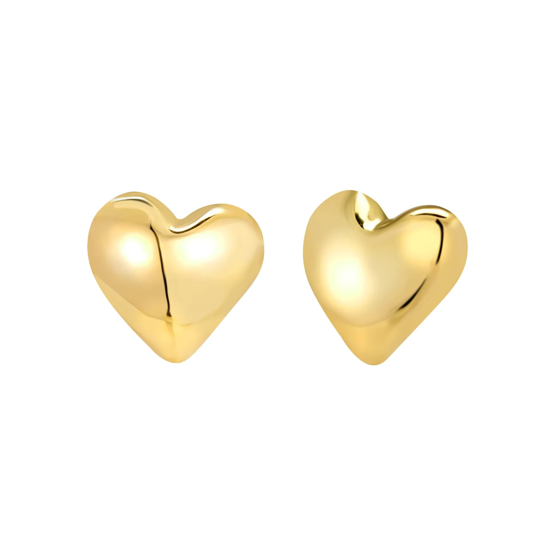 BIG HEART-STAINLESS STEEL EARRINGS - GOLD COLORED