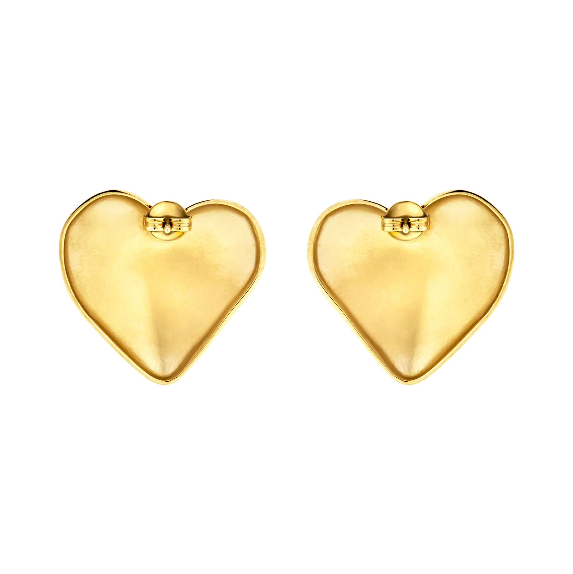 BIG HEART-STAINLESS STEEL EARRINGS - GOLD COLORED