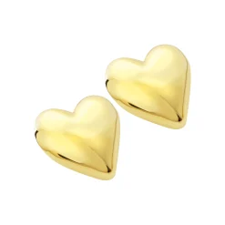 BIG HEART-STAINLESS STEEL EARRINGS - GOLD COLORED