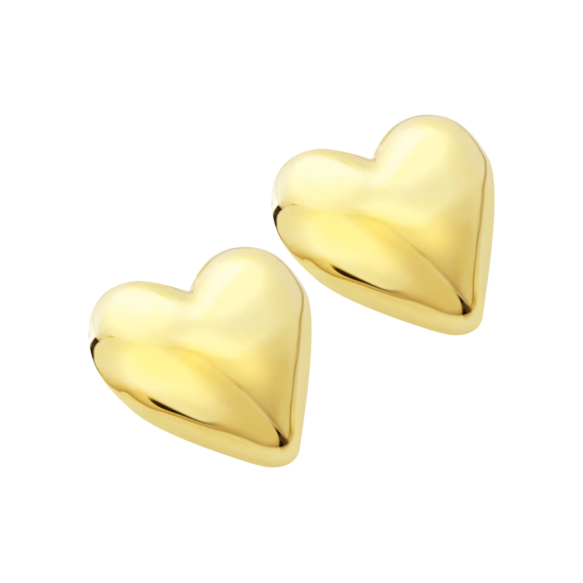 BIG HEART-STAINLESS STEEL EARRINGS - GOLD COLORED