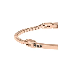 BLACK DIAMOND-BRACELET IN IP ROSE WITH 3 SMALL BLACK DIAMONDS