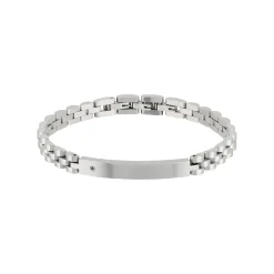 BLACK DIAMOND-STAINLESS STEEL BRACELET WITH SMALL NATURAL BLACK DIAMOND