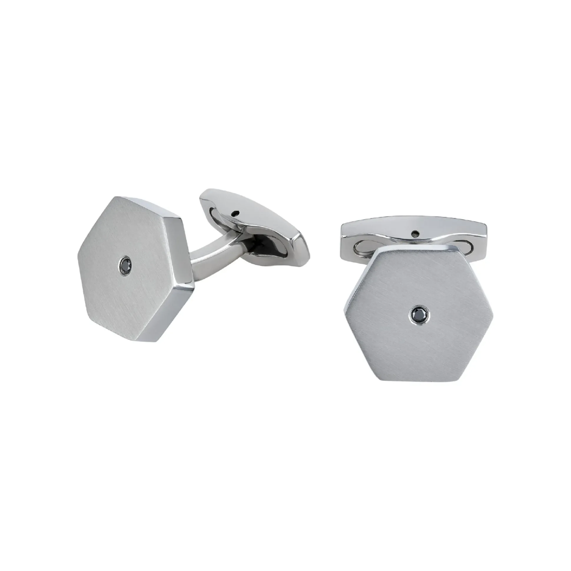 BLACK DIAMOND-STAINLESS STEEL CUFFLINKS