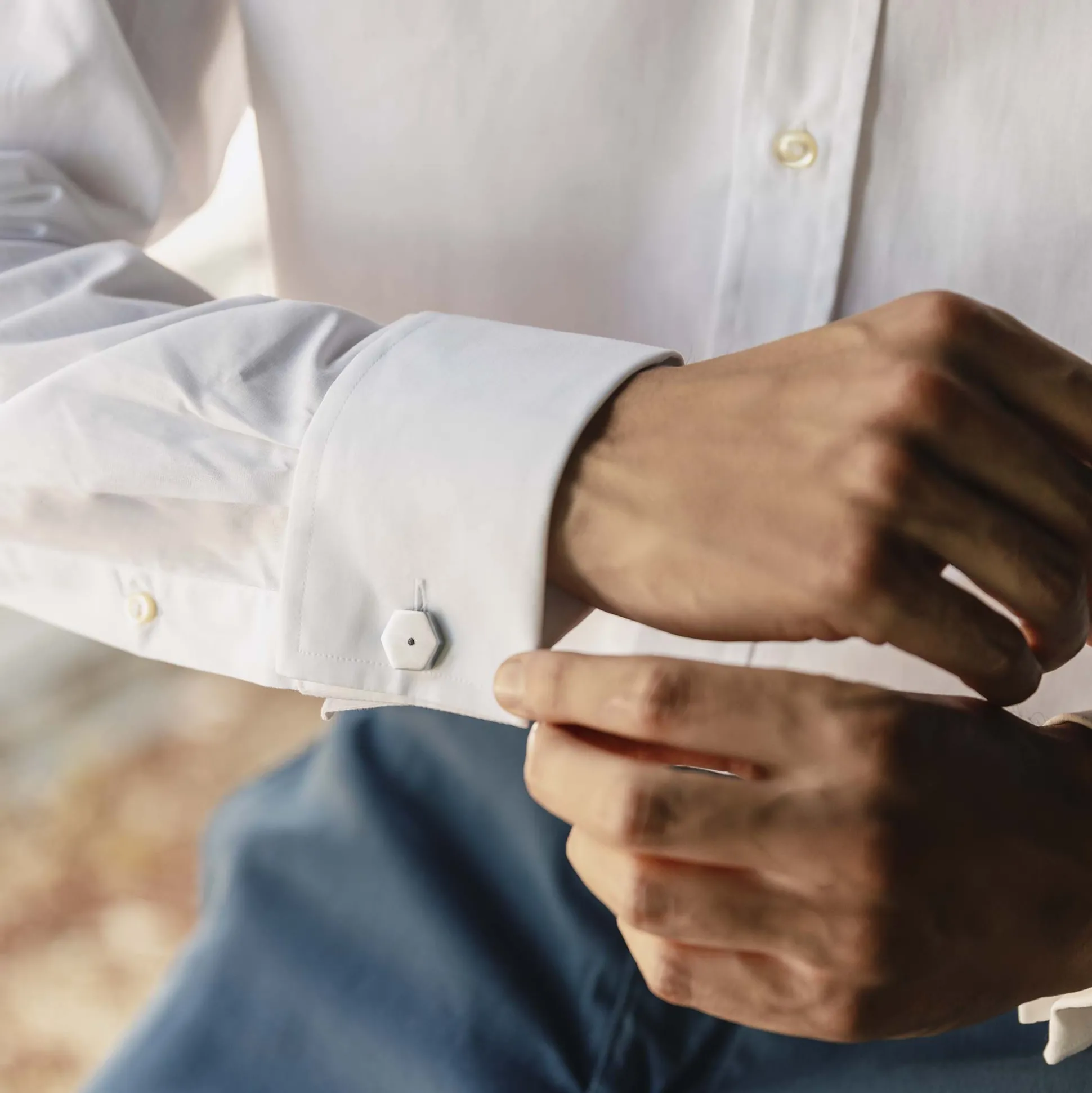 BLACK DIAMOND-STAINLESS STEEL CUFFLINKS