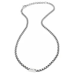 BLACKEN-STAINLESS STEEL NECKLACE WITH ANTIQUE FINISHING