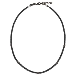 BLEND-NECKLACE IN HEMATITE AND IP GUN STEEL