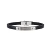 BRIDGE-BLUE LEATHER AND STEEL BRACELET