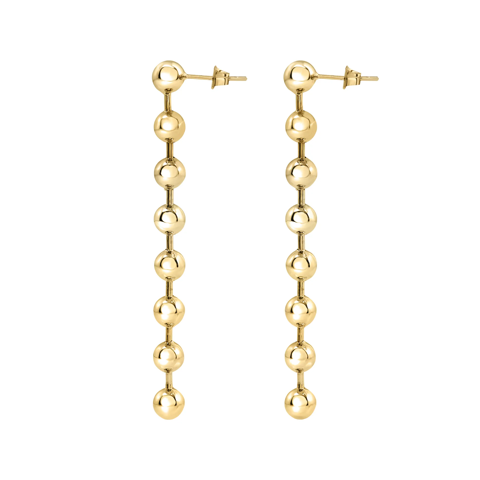 BUBBLE-STAINLESS STEEL EARRINGS - GOLD COLORED