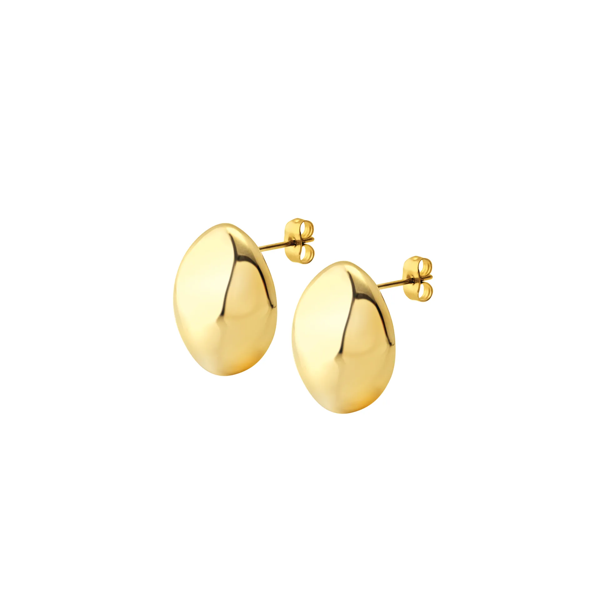BUBBLE-STAINLESS STEEL EARRINGS - GOLD COLORED