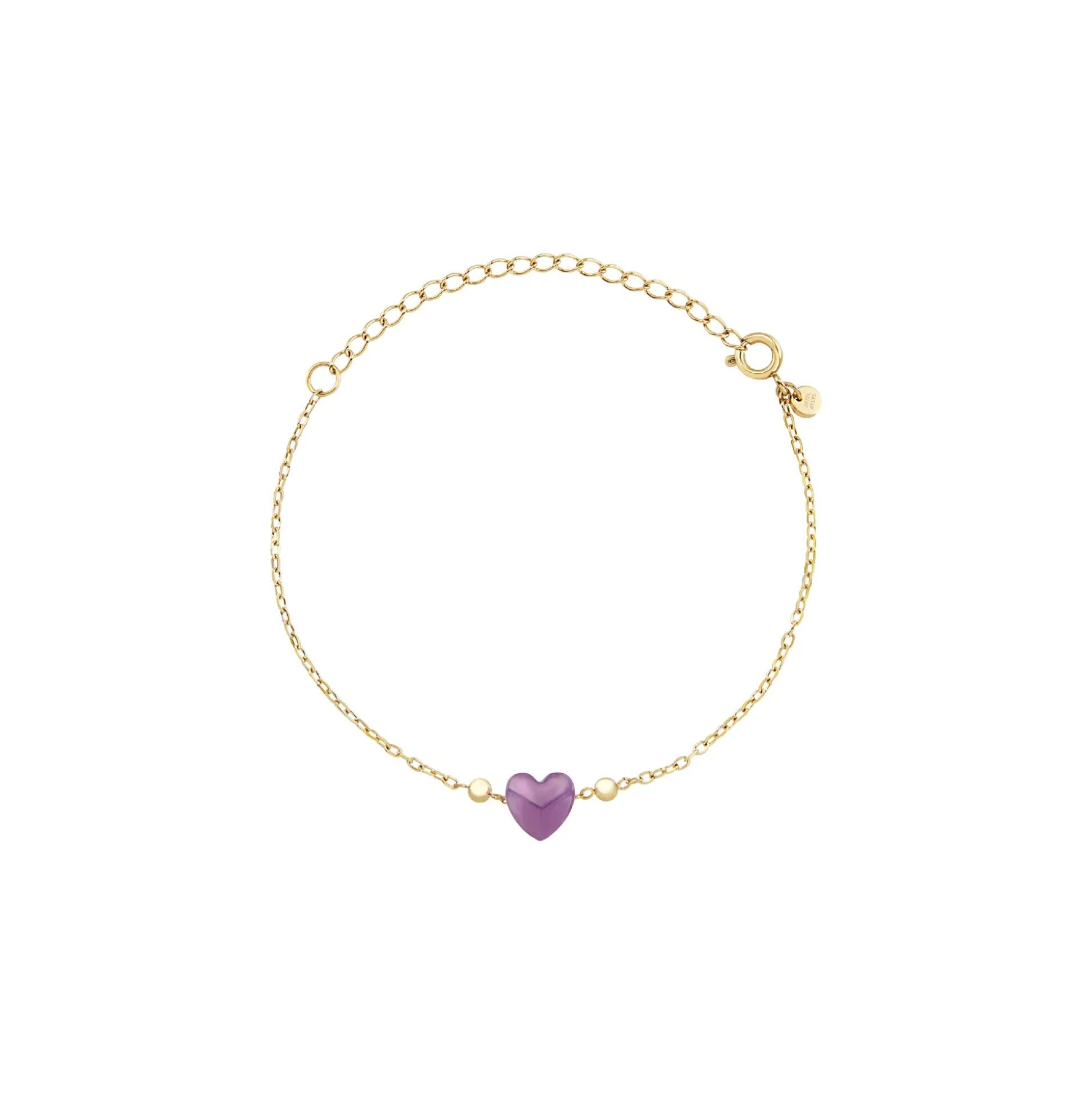 CANDY-GOLD-COLORED STEEL BRACELET WITH AMETHYST