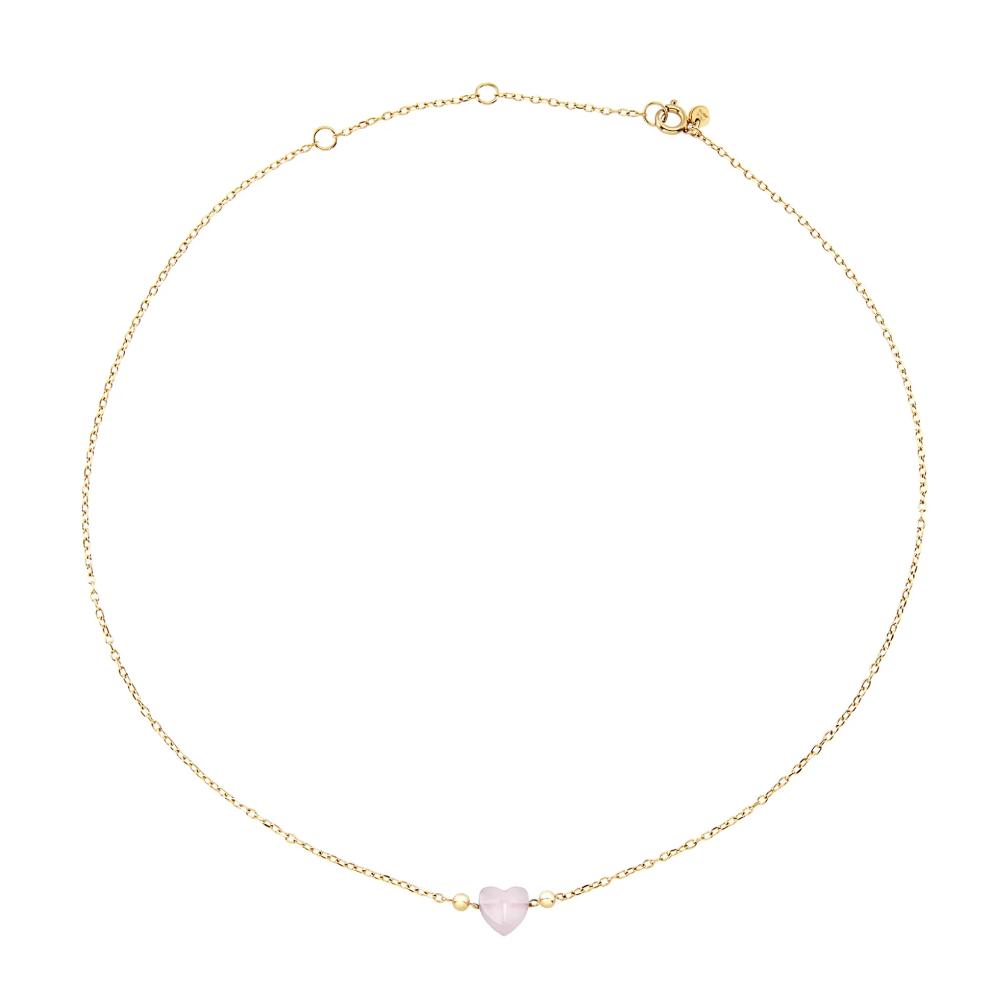 CANDY-GOLD-COLORED STEEL NECKLACE WITH JADE