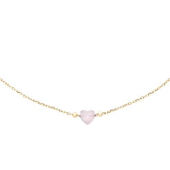 CANDY-GOLD-COLORED STEEL NECKLACE WITH JADE