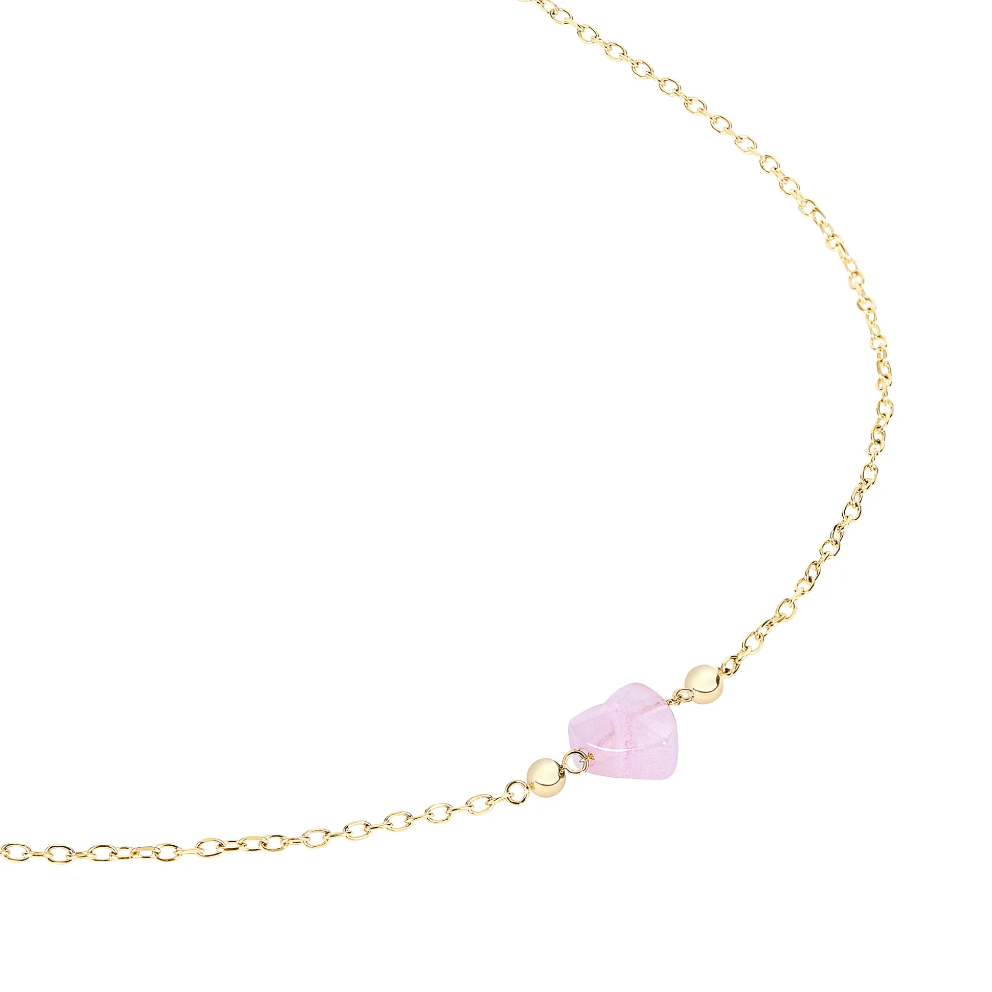 CANDY-GOLD-COLORED STEEL NECKLACE WITH JADE