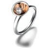 CELEBRATE-IP rose gold ring with white crystal charm