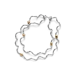 FLOWING-NECKLACE WITH PINK GOLD IP ELEMENTS