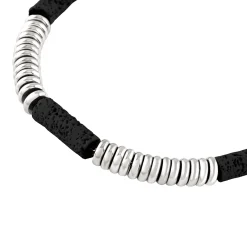 FUSION-STEEL AND LAVA BRACELET