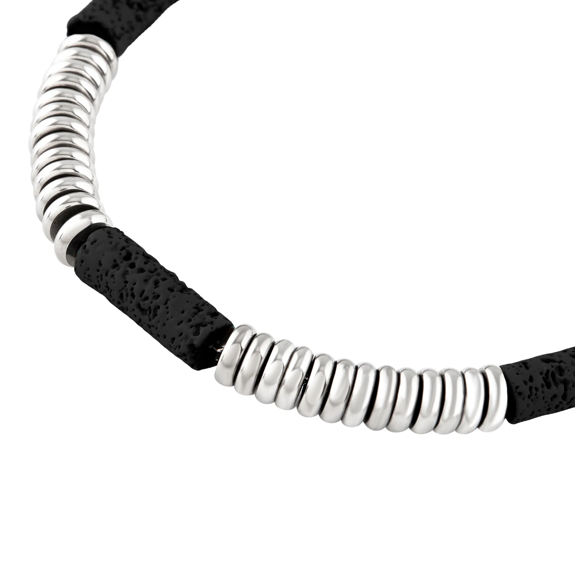 FUSION-STEEL AND LAVA BRACELET