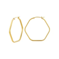 HEXAGONIA-GOLD COLORED STEEL EARRINGS