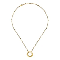 HEXAGONIA-IP GOLD STEEL NECKLACE