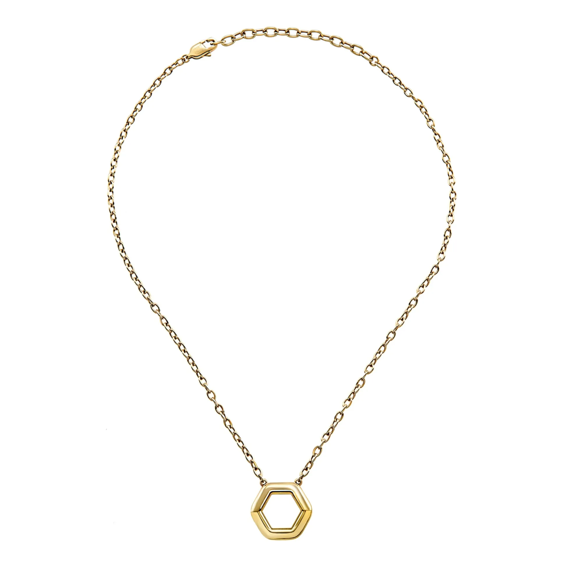 HEXAGONIA-IP GOLD STEEL NECKLACE