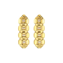 HEXAGONIA-STAINLESS STEEL EARRINGS - GOLD COLORED