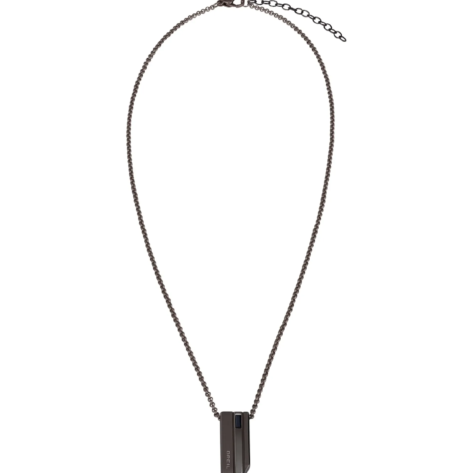 JOINT-IP GUN STEEL NECKLACE WITH BLACK CRYSTAL