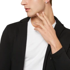 JOINT-SINGLE STAINLESS STEEL EARRING WITH CUBIC ZIRCONIA