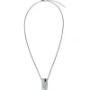 JOINT-STEEL NECKLACE WITH BLACK CRYSTAL