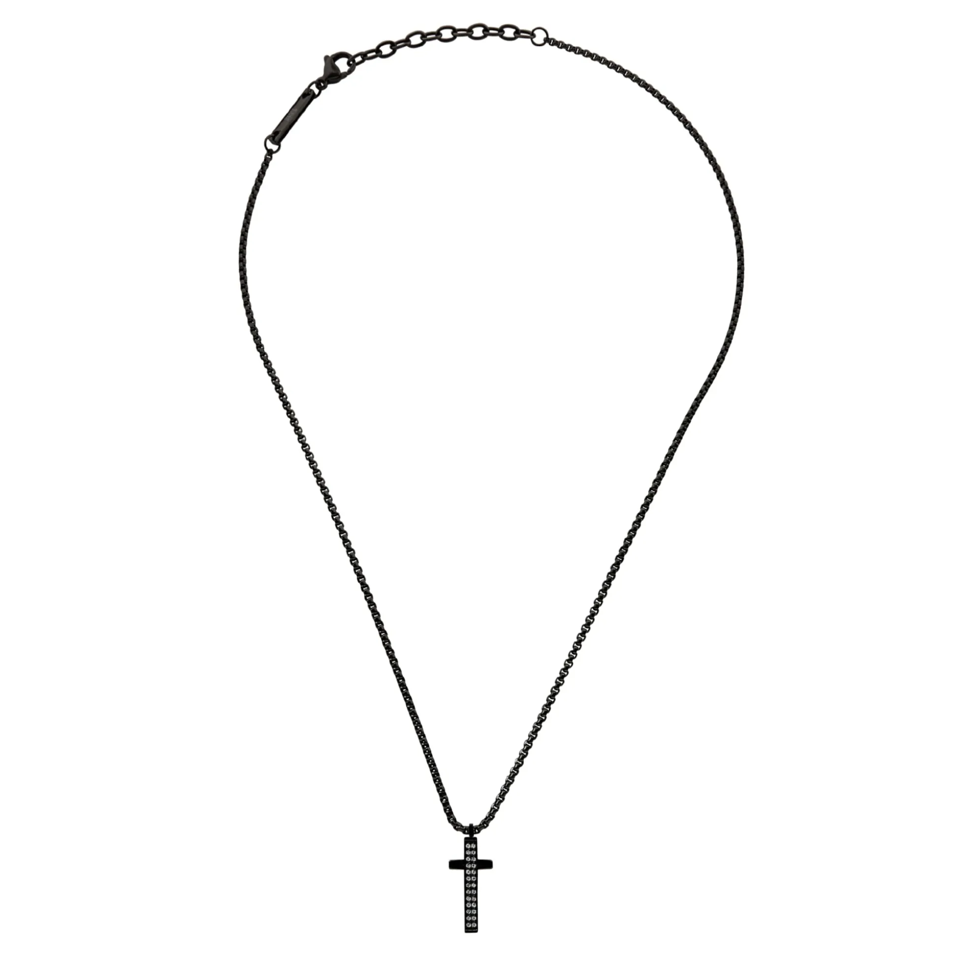 LIGHT ROW-STAINLESS STEEL NECKLACE WITH CUBIC ZIRCONIA