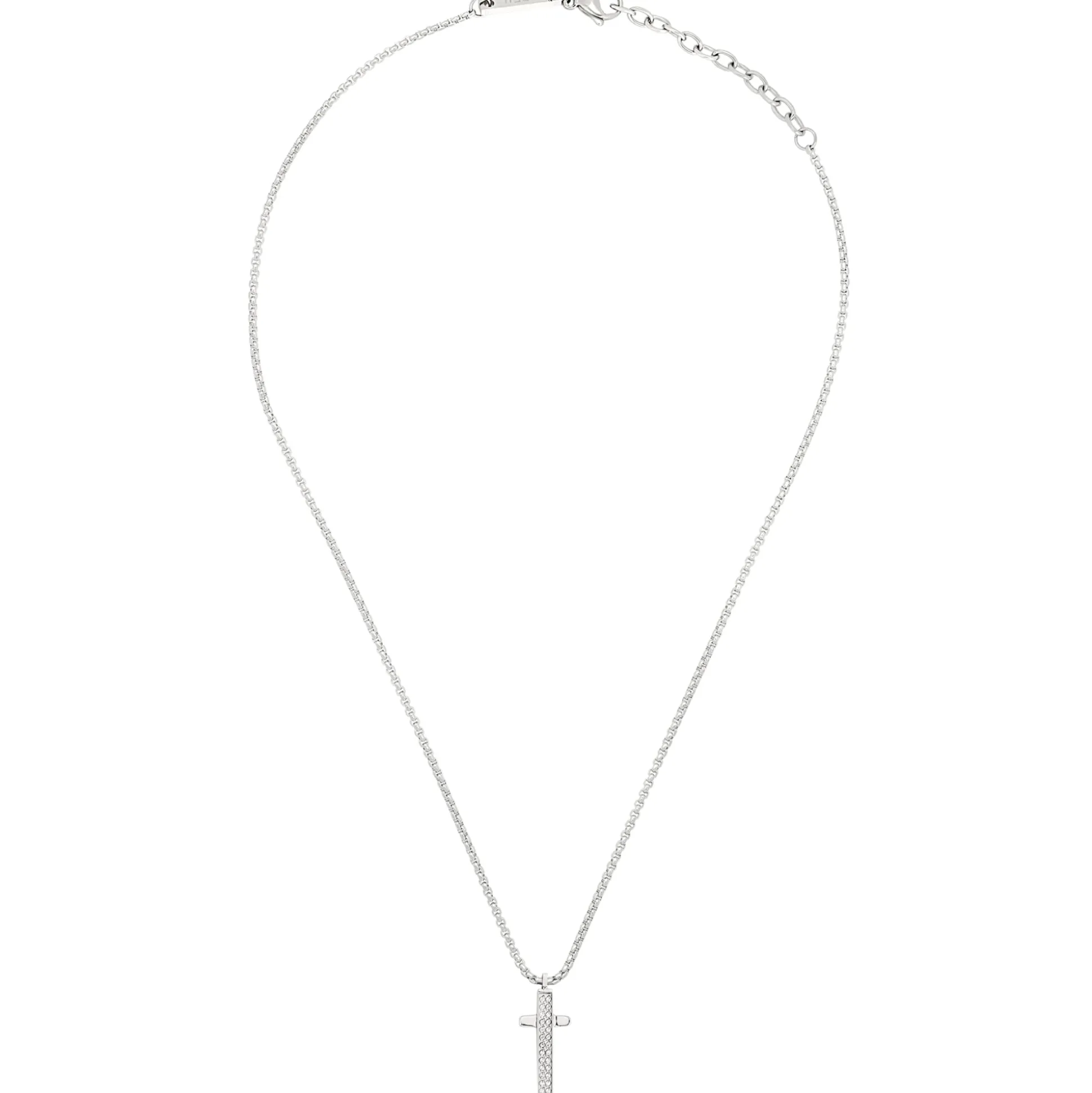 LIGHT ROW-STAINLESS STEEL NECKLACE WITH CUBIC ZIRCONIA