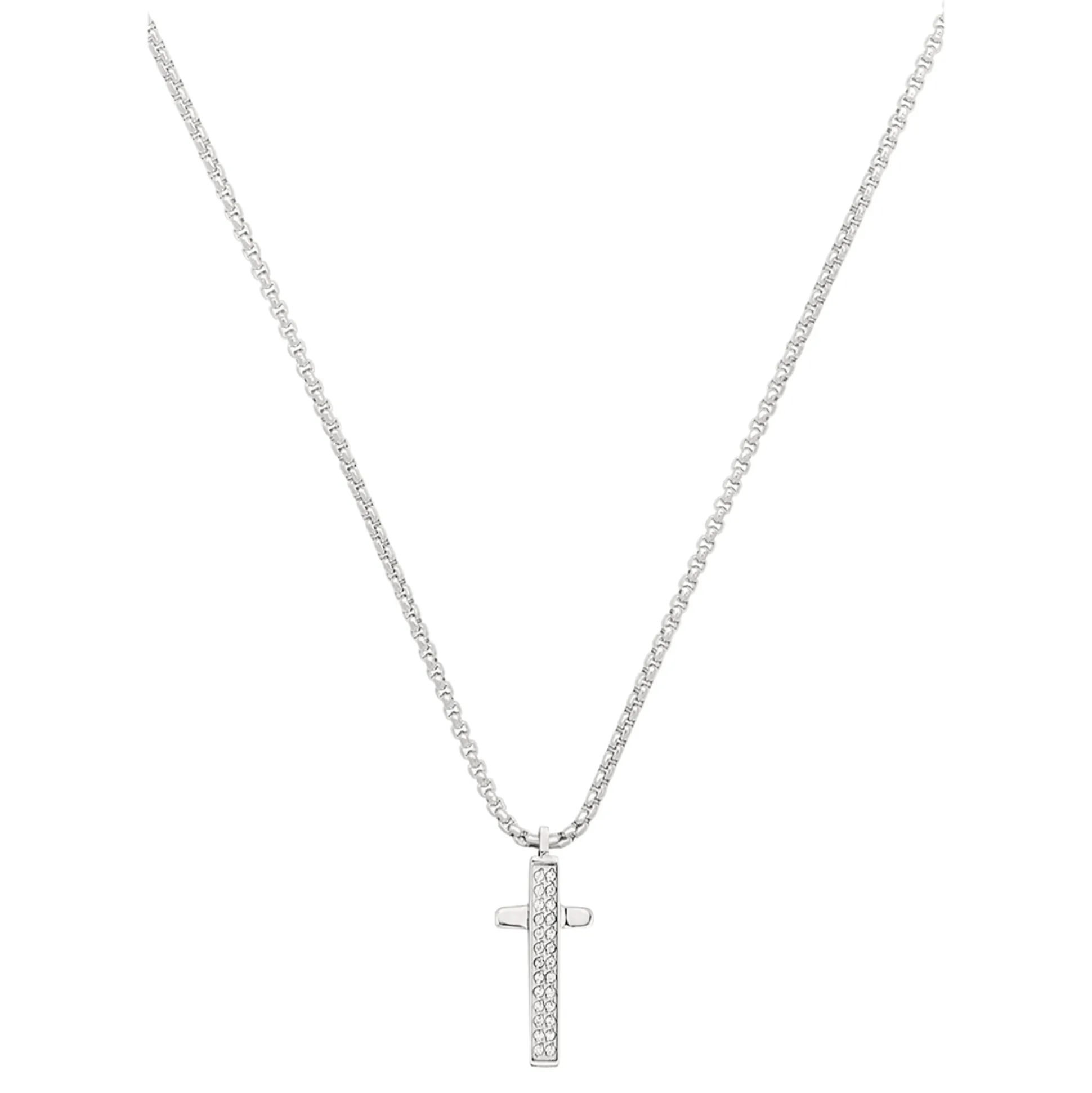 LIGHT ROW-STAINLESS STEEL NECKLACE WITH CUBIC ZIRCONIA