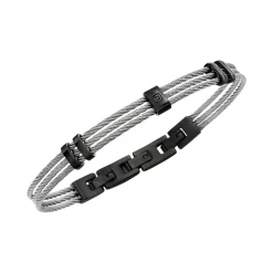 LOOP-STAINLESS STEEL BRACELET - GUNMETAL COLORED