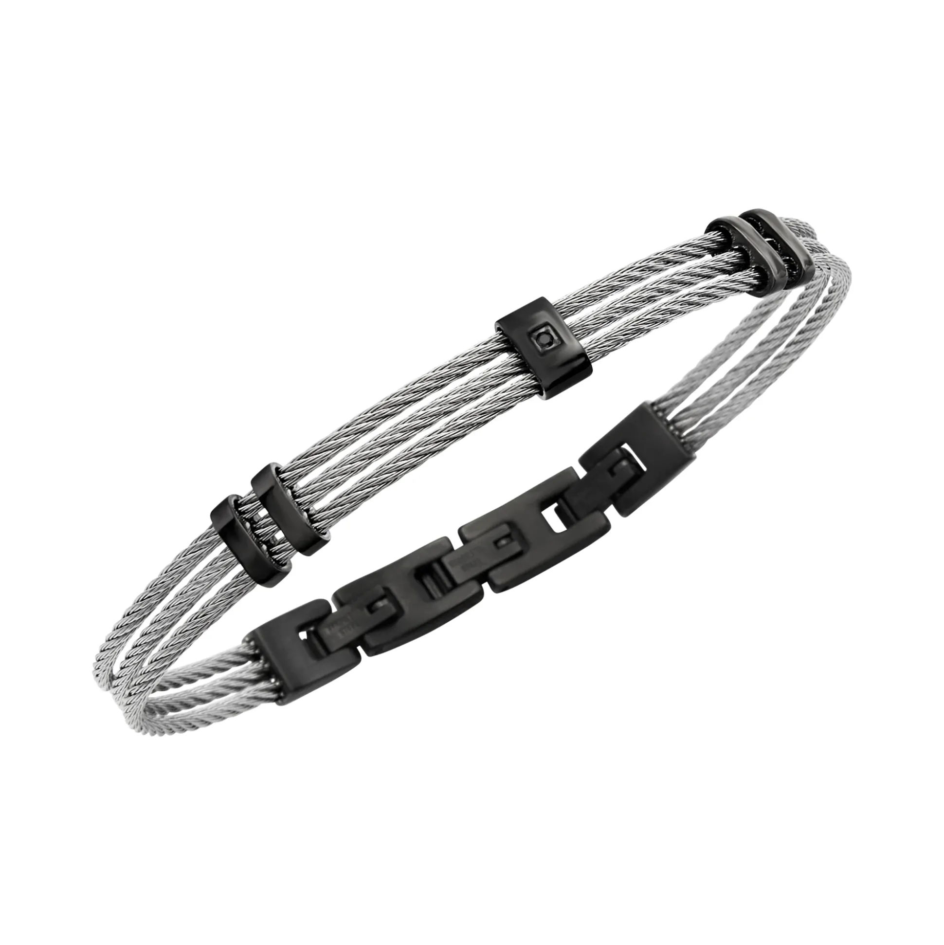 LOOP-STAINLESS STEEL BRACELET - GUNMETAL COLORED