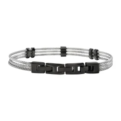 LOOP-STAINLESS STEEL BRACELET - GUNMETAL COLORED