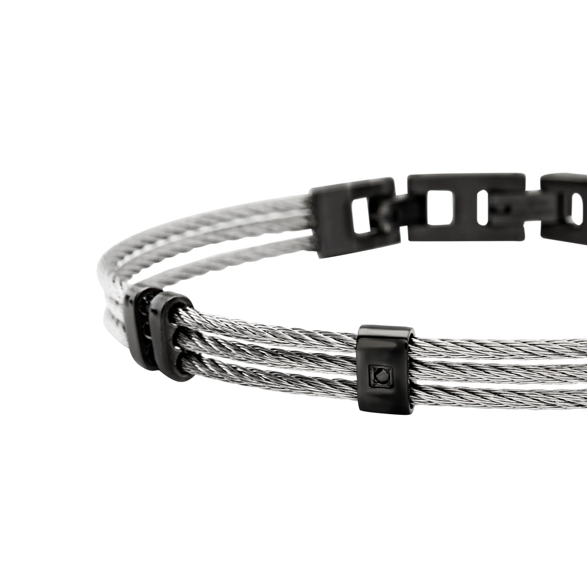 LOOP-STAINLESS STEEL BRACELET - GUNMETAL COLORED