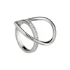 MEZZANOTTE-SHINY STAINLESS STEEL RINGS WITH WHITE CRYSTALS